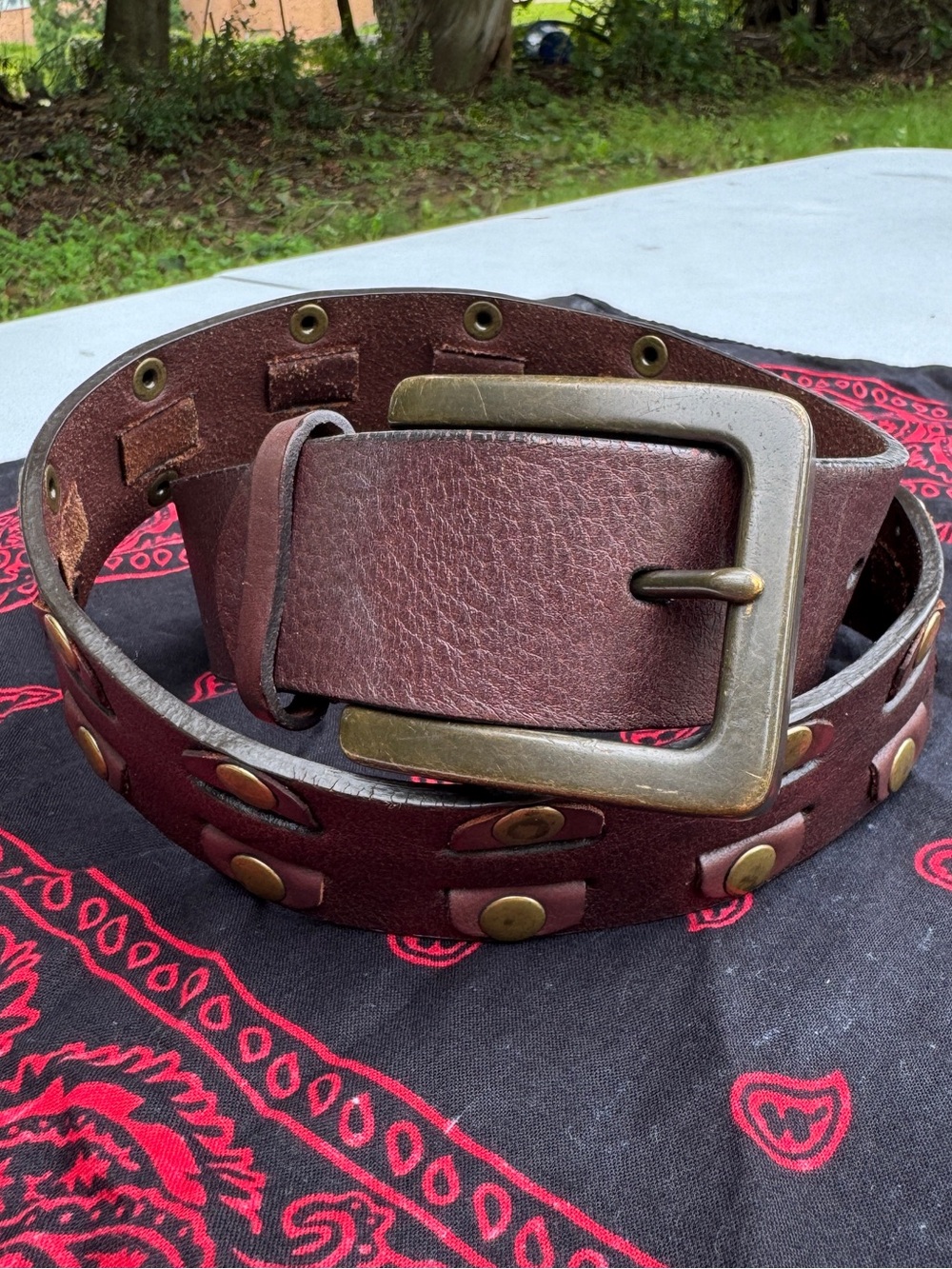 Levi’s Genuine Leather Belt Brown Rivets 11LV02G2 belt 32